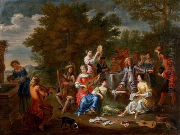 Gesellschaft Beim Musizieren Im Freien - view 1