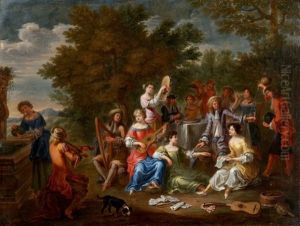 Gesellschaft Beim Musizieren Im Freien by Giovanni Battista Passeri
