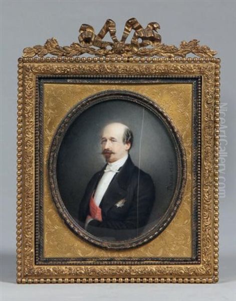 Portrait En Buste Du Duc De Morny Portant Le Grand Cordon De La Legion D'honneur Et La Plaque Des Grands Officiers - view 1
