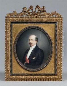 Portrait En Buste Du Duc De Morny Portant Le Grand Cordon De La Legion D'honneur Et La Plaque Des Grands Officiers