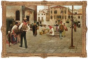 Italienskt Torgmotiv by Luigi Pastega