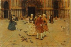 In Costume A Piazza San Marco by Luigi Pastega