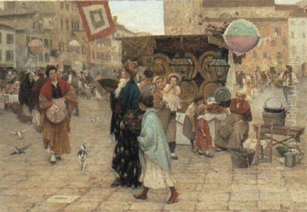 A Busy Piazza - view 1