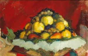 Still Life With Fruits In A Dish by Leonid Ossipovich Pasternak