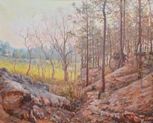 Rochers En Foret by Louis Pastour
