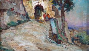 Entree D'un Village Et Dessin (recto-verso) by Louis Pastour