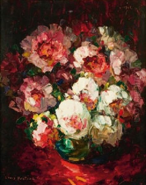 Bouquet D'anemones Sur Fond Rouge - view 1