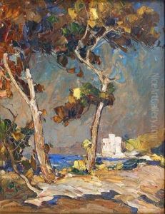 Les Pres Et Le Chateau. Ile St-honorat. Iles Ste Marguerite by Louis Pastour
