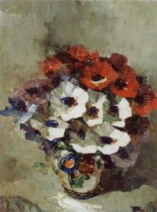 Bouquet Aux Anemones by Louis Pastour