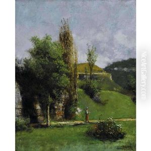Sudliche Landschaft Mit Junger Frau by Cherubino Pata