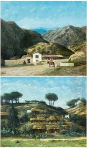 Villa A Flanc De Coteaux En Algerie (+ Vue Des Gorges De La Chiffa; 2 Works)