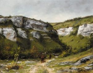 Voyageur Suivi De Son Ane Charge, Dans Une Vallee De Montagne by Cherubino Pata