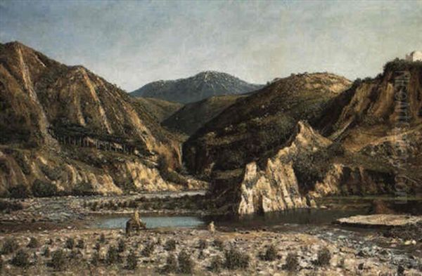Arabs At The Edge Of A Stream - view 1