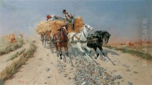 Erntewagen In Der Puszta by Laszlo Pataky