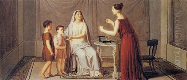 Cornelia, Madre Dei Gracchi, Mostra I Figli All'amica Che Mostra Le Perle, Dicendo Questi Sono I Miei Gioielli - view 1