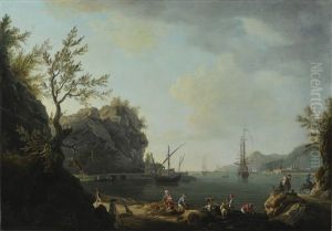 Mediterranean Harbour Scene by Thomas Patch