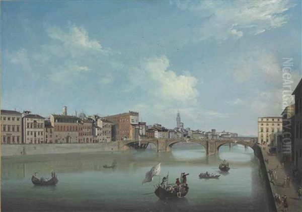 Florence: The Arno With The Ponte Santa Trinita And The Ponte Vecchio - view 1