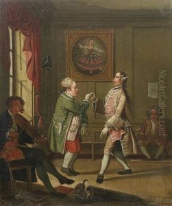 Figures Dancing In An Interior by Thomas Patch
