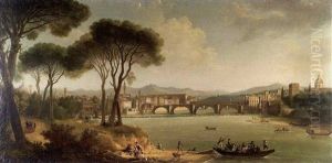 Vue De L'arno A Florence by Thomas Patch