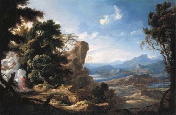 An Extensive Italiante Landscape With Juno And Ixion - view 1