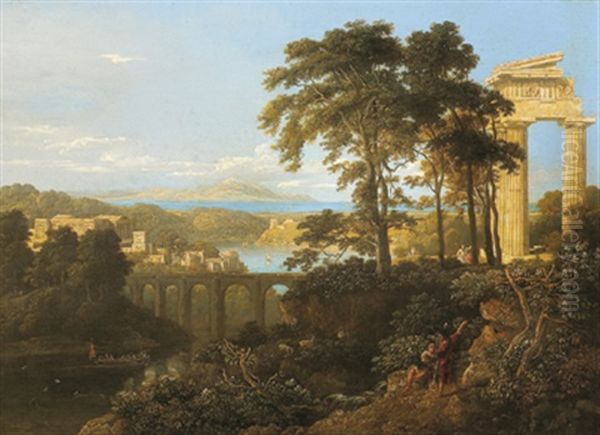 Ideale Landschaft Mit Antiken Tempeln Und Ruinen - view 1