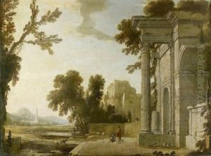 Paysage Avec Bergers Et Leurs Troupeaux Pres D'une Ruine Paysage Avec Bergers Et Leurs Troupeaux Pres D'une Ruine