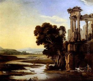 Bergers Dans Un Paysage Avec Un Temple Antique En Ruine Bergers Dans Un Paysage Avec Un Temple Antique En Ruine