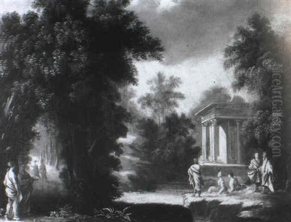 Figures In A Classical Italianate Landscape - view 1