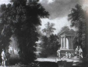 Figures In A Classical Italianate Landscape by Pierre Patel