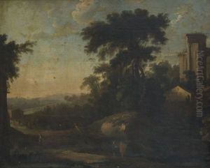 Paysage De Ruine Anime De Personnages Au Premier Plan Paysage De Ruine Anime De Personnages Au Premier Plan