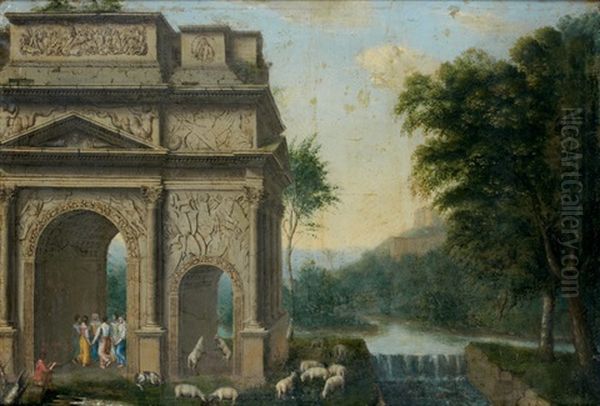 Temple Pres D'un Cours D'eau - view 1