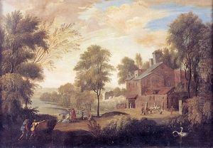 Promeneurs Et Paysans Au Bord D'un Lac by Pierre Antoine Patel