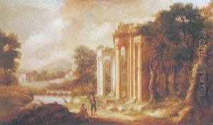 A Landscape With Gentlemen Inspecting Classical Ruins A Landscape With Gentlemen Inspecting Classical Ruins