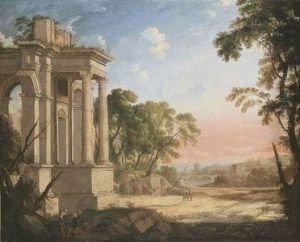 A Classical Landscape With Philosophers Conversing by Pierre Antoine Patel