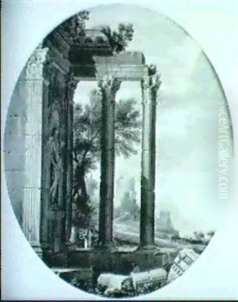Personnages Dans Un Paysage De Ruines - view 1