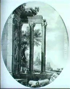 Personnages Dans Un Paysage De Ruines
