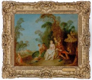 Paysage Avec Ruines Classiques Et Bergers Gardant Un Troupeau by Jean-Baptiste Pater