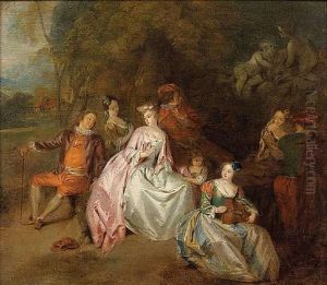 Paysage Avec Ruines Classiques Et Bergers Gardant Un Troupeau by Jean-Baptiste Pater