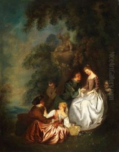 Galante Szene Im Park by Jean-Baptiste Pater
