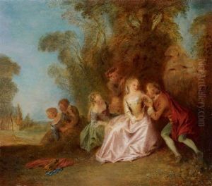 Galante Szene Im Park by Jean-Baptiste Pater