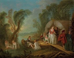 Fete Galante: La Barque De Plaisir by Jean-Baptiste Pater