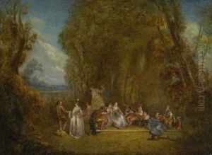 Fetes Champetres (+ Another Similar; 2 Works) by Jean-Baptiste Pater