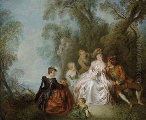 A Fete Galante (la Bergere Couronnee) by Jean-Baptiste Pater