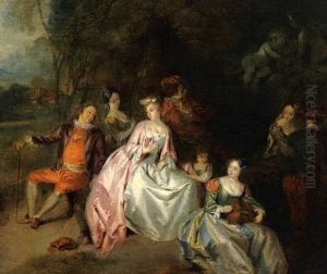 Scene Galante Dans Un Parc