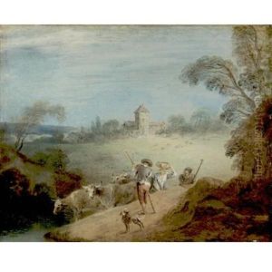A Pastoral Landscape With A Shepherd And Shepherdess A Pastoral Landscape With A Shepherd And Shepherdess