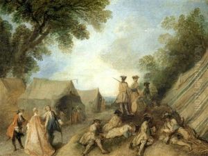 La Visite Au Camp by Jean-Baptiste Pater