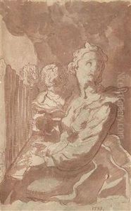 Die Hl. Cacilie Mit Dem Engel by Abraham Bloemaert