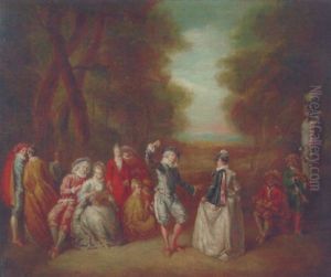 A Fete Champetre In A Landscape by Jean-Baptiste Pater