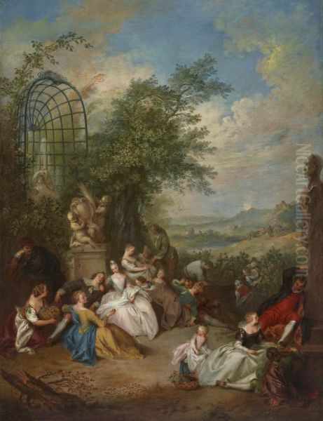 A Fete Champetre During The Grape Harvest - view 1