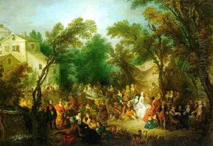 The Signing Of A Wedding Contract In A Village by Jean-Baptiste Pater